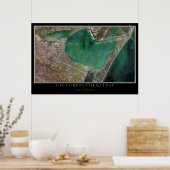 Corpus Christi Bay Texas von Space Satellite Map Poster (Küche)