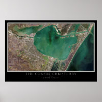 Corpus Christi Bay Texas von Space Satellite Map