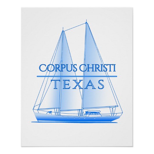Corpus Christi Coastal Nautical Sailing Sailor Poster (Vorderseite)