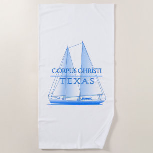 Corpus Christi Coastal Nautical Sailing Sailor Strandtuch