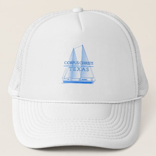 Corpus Christi Coastal Nautical Sailing Sailor Truckerkappe (Vorderseite)