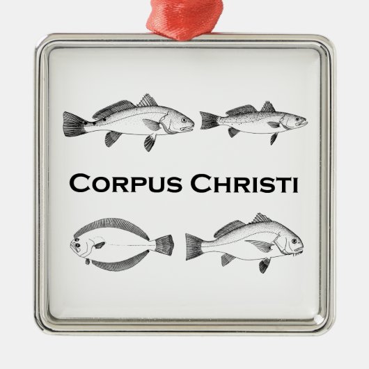 Corpus Christi-Fischerei - Salzwasserfische Ornament Aus Metall (Vorne)