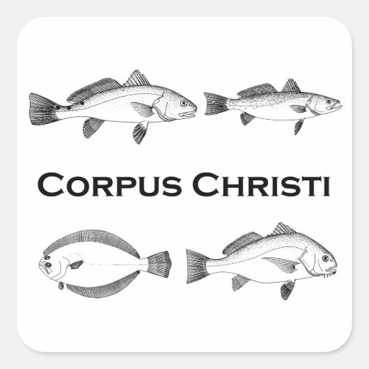 Corpus Christi Fishing - Salzwasserfisch Quadratischer Aufkleber (Vorderseite)
