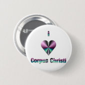 Corpus Christi — Lila und Türkis Button (Vorne & Hinten)