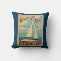Corpus Christi Sailboat Vintage Travel Texas