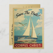Corpus Christi Save the Date Sailboat Nautical Ankündigungspostkarte (Vorne/Hinten)