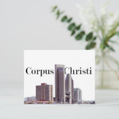 Corpus Christi Skyline w/Corpus Christi im Himmel Postkarte (Stehend Vorderseite)