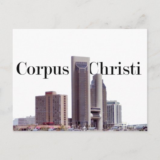 Corpus Christi Skyline w/Corpus Christi im Himmel Postkarte (Vorderseite)