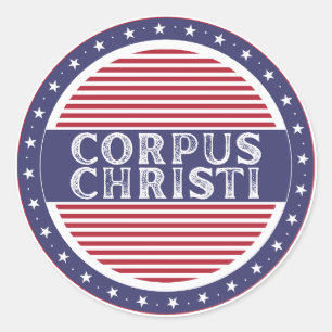 Corpus Christi Stadtstolz-Emblem amerikanische Ide Runder Aufkleber