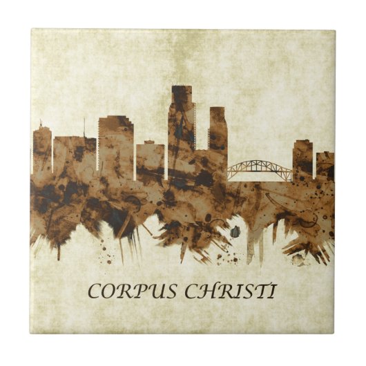 Corpus Christi Texas City Fliese (Vorderseite)