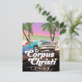 Corpus Christi Texas Ferienplakat Postkarte (Stehend Vorderseite)