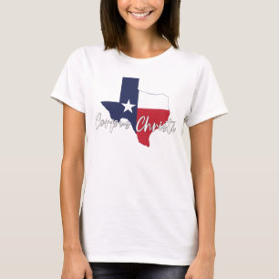 Corpus Christi, Texas Flag Karte Frauen weiß T-Shirt