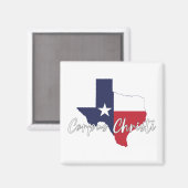 Corpus Christi, Texas Flag Map Magnet (Vorderseite/Rückseite)