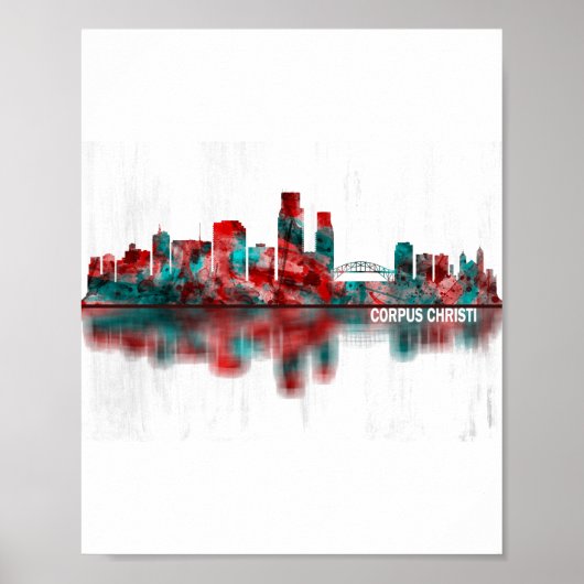 Corpus Christi Texas Skyline Poster (Vorne)