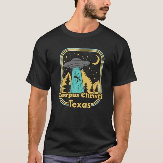 Corpus Christi Texas Ufo Alien 80er Retro Staat Pr T-Shirt (Vorderseite)