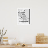 Corpus Christi Texas USA Travel City Map Poster (Küche)