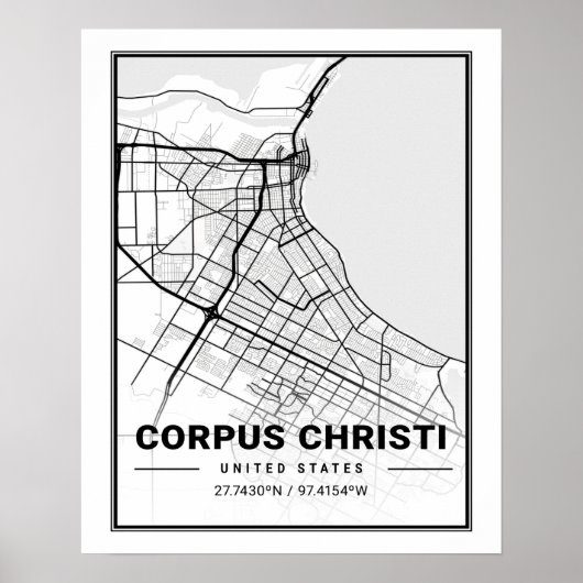 Corpus Christi Texas USA Travel City Map Poster (Vorne)