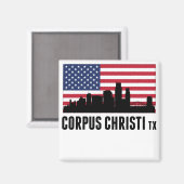 Corpus Christi TX American Flag Magnet (Vorderseite/Rückseite)