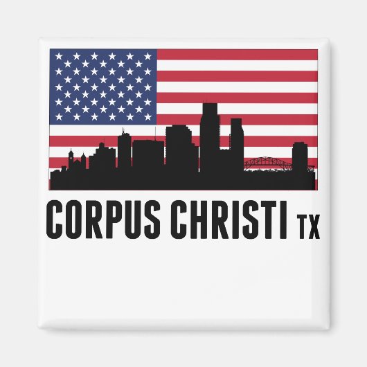 Corpus Christi TX American Flag Magnet (Vorne)