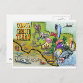 Corpus Christi Tx Cartoon Karte (Vorne/Hinten)