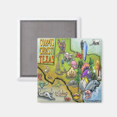 Corpus Christi Tx Cartoon Karte Magnet (Vorderseite/Rückseite)