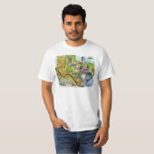 Corpus Christi Tx Cartoon Karte T-Shirt (Vorne ganz)