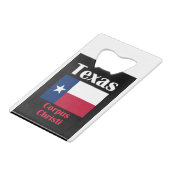 Corpus Christi TX Geldbeutel Flaschenöffner (Vorderseite Schrägansicht)