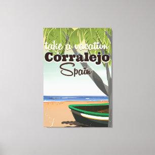 Corralejo Spanien Vintager Strandurlaub Poster Leinwanddruck