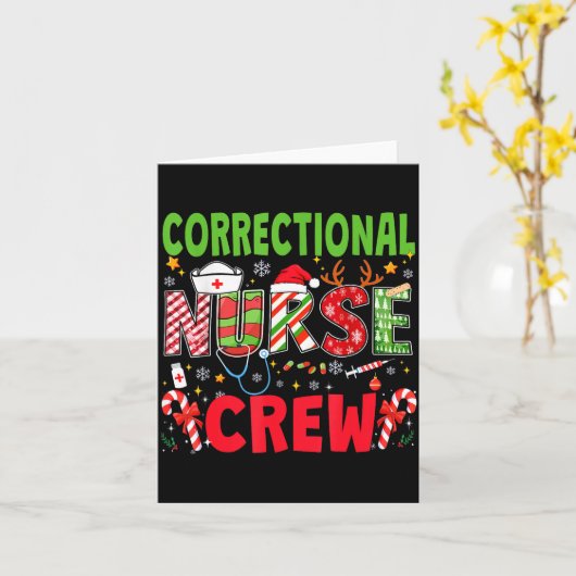 Correctional Nurse Christmas Crew Funny Xmas Nurse Karte (Gelbe Blume)