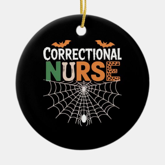 Correctional Nurse Halloween Pumpkin Classic T-Shi Keramik Ornament (Vorne)