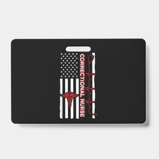 Correctional Nurse USA Flag Nursing RN Ausweis (Vorderseite)