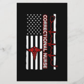 Correctional Nurse USA Flag Nursing RN Briefpapier (Vorderseite)