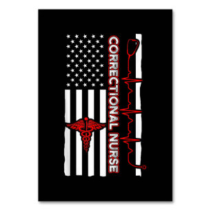 Correctional Nurse USA Flag Nursing RN Tischnummer