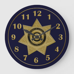 Correctional Officer Badge Wall Clock Große Wanduhr