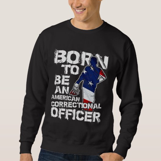 Correctional Officer Distressed American USA Flag Sweatshirt (Vorderseite)