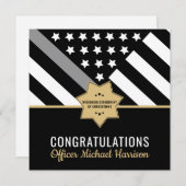 Corrections Officer Thin Silver Line Graduation (Vorne/Hinten)