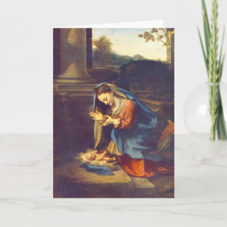 Correggio - Die Verehrung des Kindes Feiertagskarte