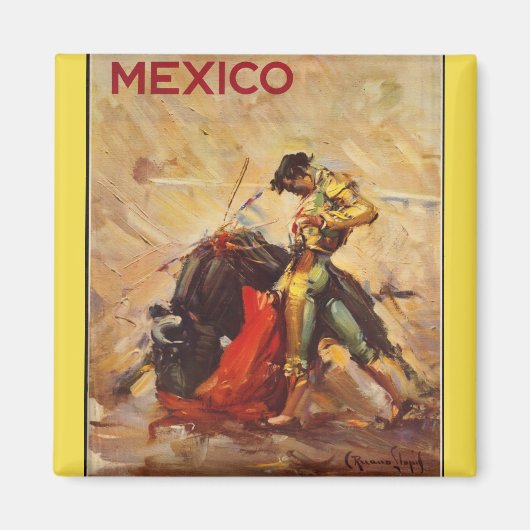 Corrida Mexico Vintag Painting Magnet (Vorne)