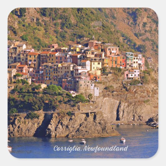 Corriglia, Neufundland Quadratischer Aufkleber (Vorderseite)