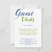 Corrin Calligraphy Information Details RSVP Karte (Vorderseite)