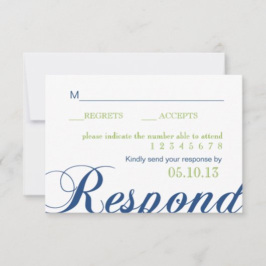 Corrin Calligraphy Response Card RSVP Karte (Vorderseite)