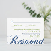 Corrin Calligraphy Response Card RSVP Karte (Stehend Vorderseite)