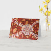 Corroboree II Aborigine Art Karte (Gelbe Blume)