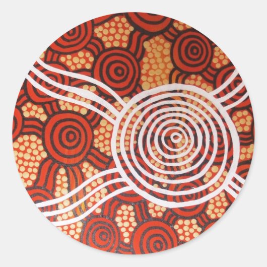 Corroboree II Aborigine Art Runder Aufkleber (Vorderseite)