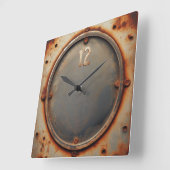 corroded steel quadratische wanduhr (Winkel)