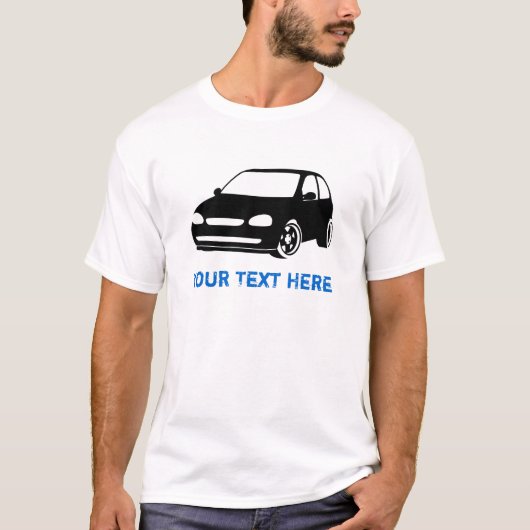 Corsa Schwarzes + Ihr Text T-Shirt (Vorderseite)
