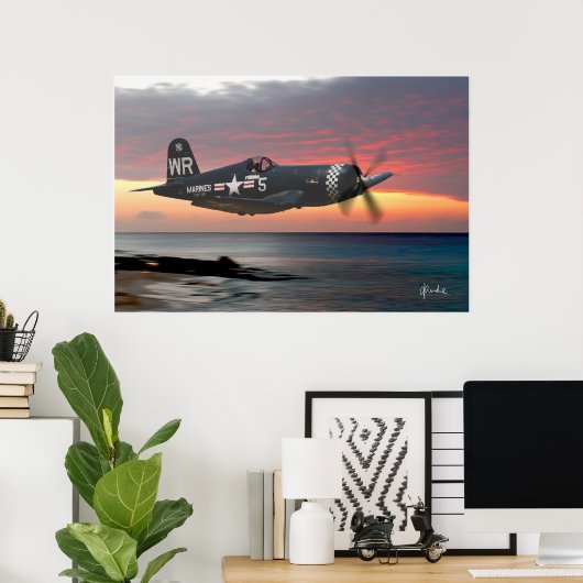 "Corsair at Sundown" Poster (Heimbüro)