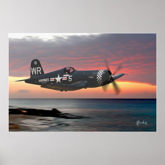 "Corsair at Sundown" Poster (Vorne)