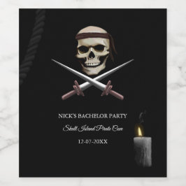 Corsair Pirate zum Thema Meeresrover Bachelor/Gebu Weinetikett