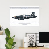 Corsair USA VMF-323 Poster (Heimbüro)